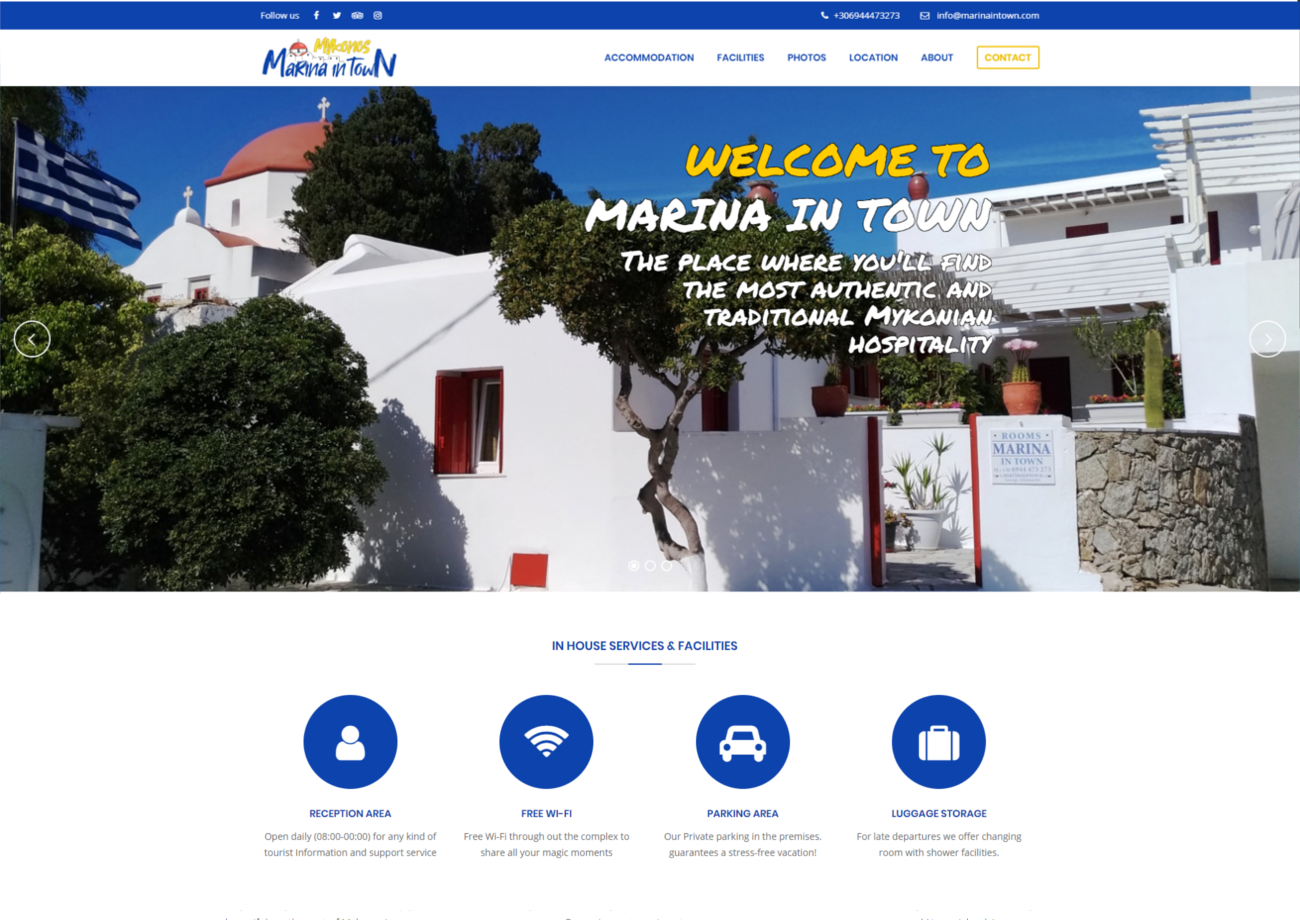 Marina in Town Mykonos - WordPress Website Development
