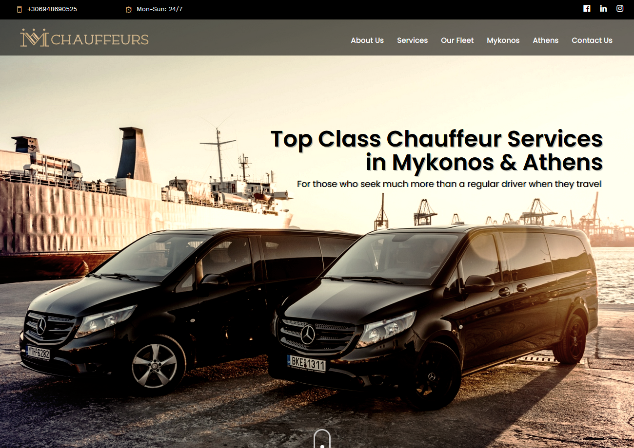 Mykonos car rental & Transfer - Website Development & WordPress Management