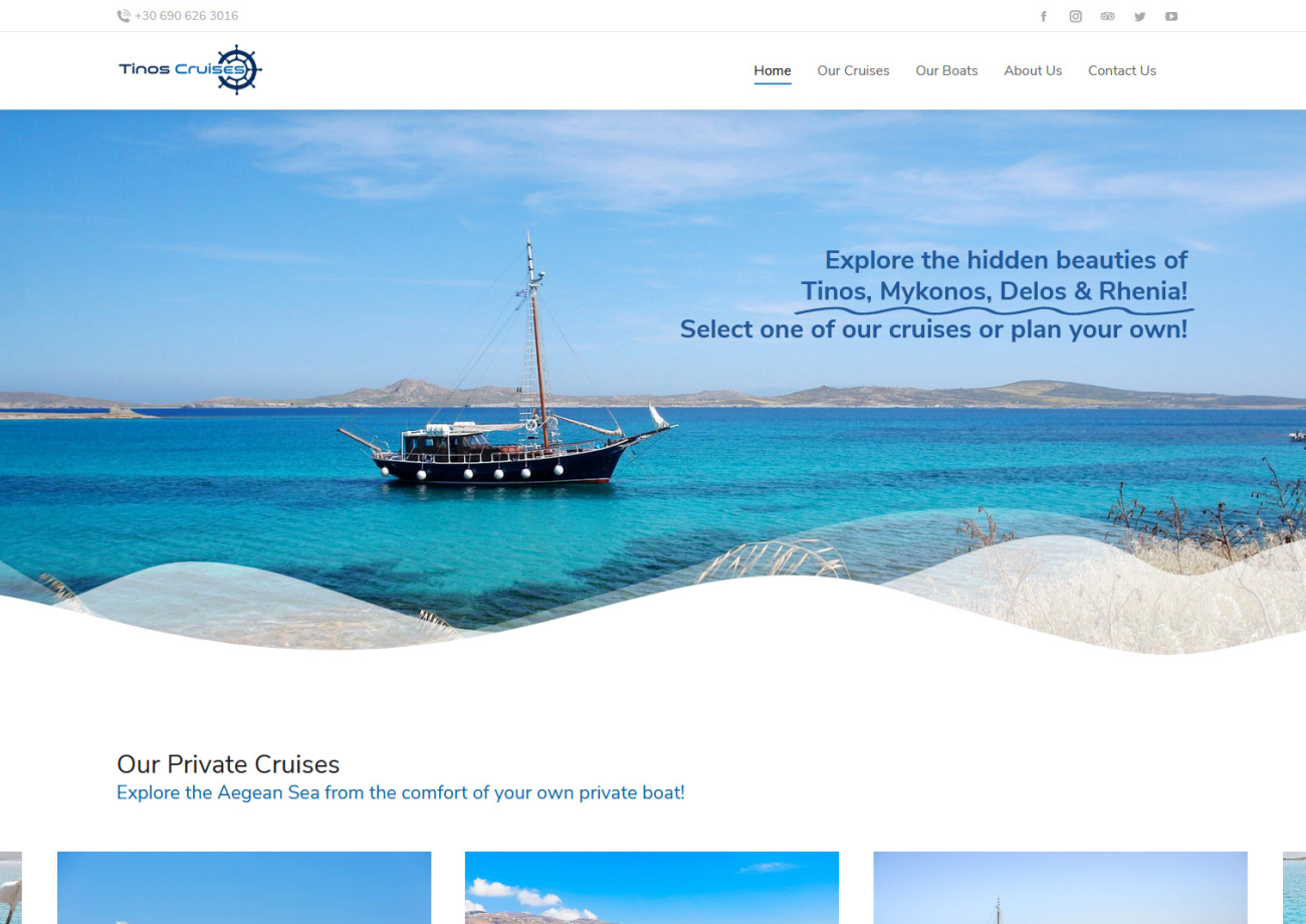 Tinos Cruises - Website Development & WordPress Management