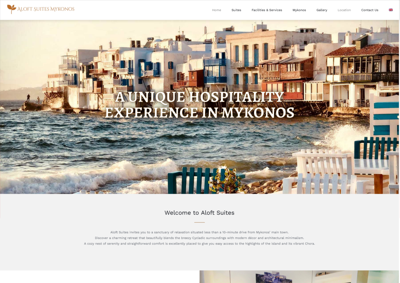 Aloft Suites Mykonos - Website Development & WordPress Management