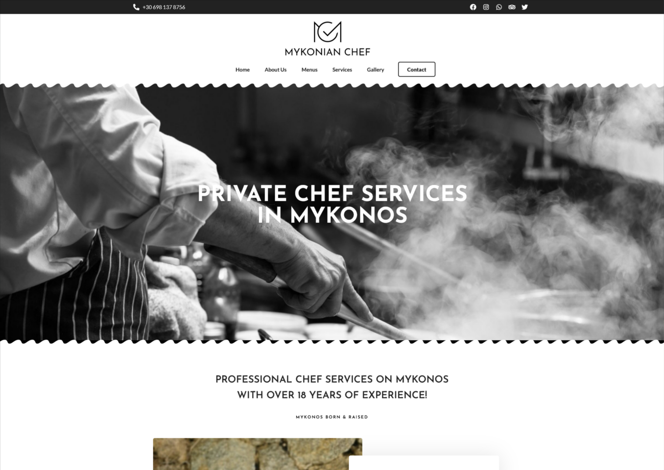 Mykonian Chef - Κατασκευή WordPress Ιστοσελίδας στην Μύκονο