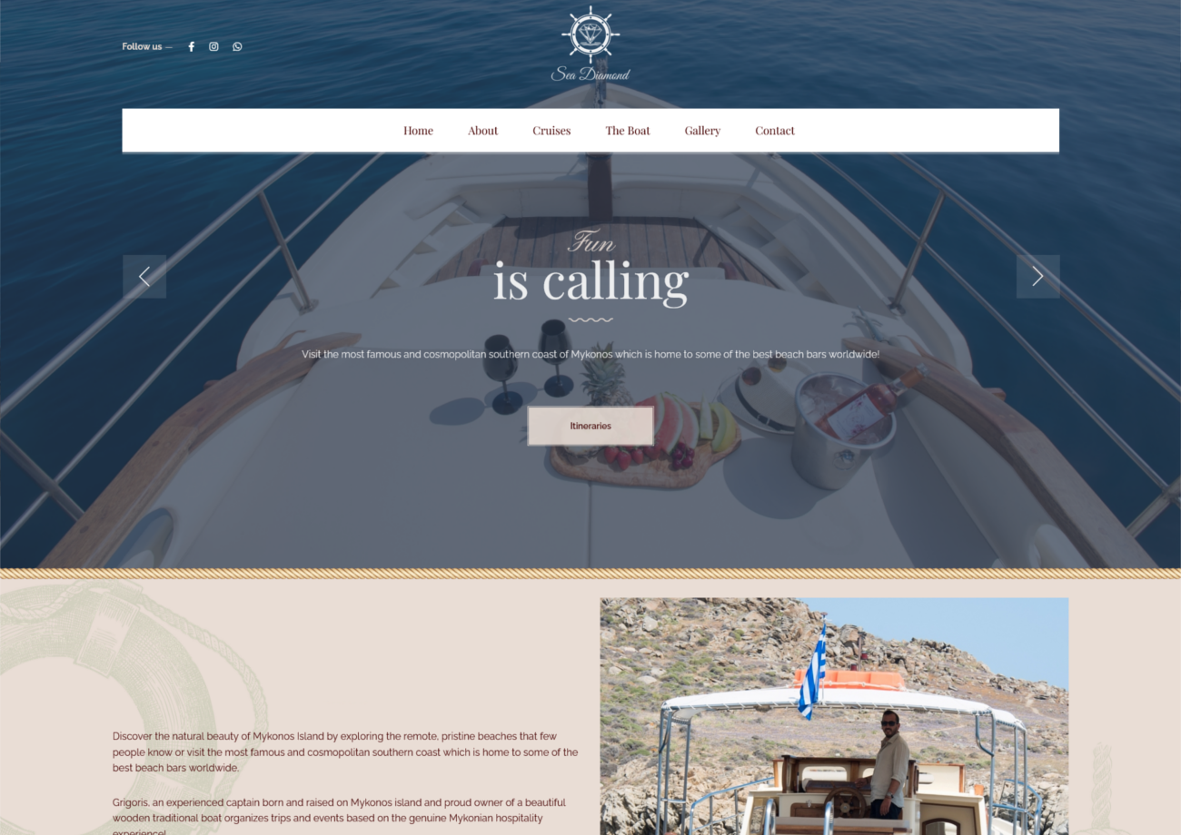 Sea Diamond - Κατασκευή Ιστοσελίδας στην Μύκονο