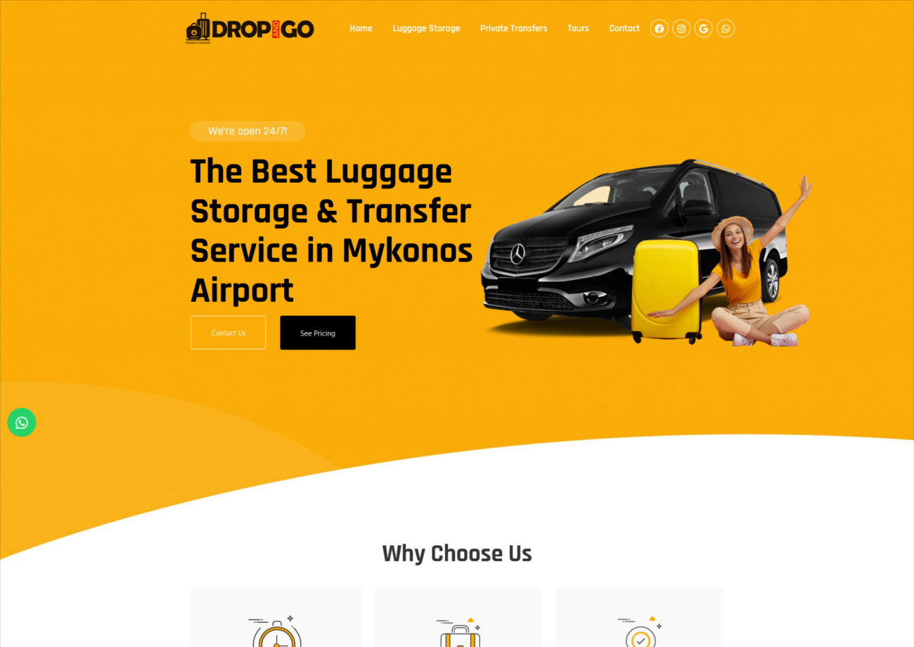 Drop & Go Mykonos Κατασκευή Ιστοσελίδας & Φιλοξενία WordPress στην Μύκονο